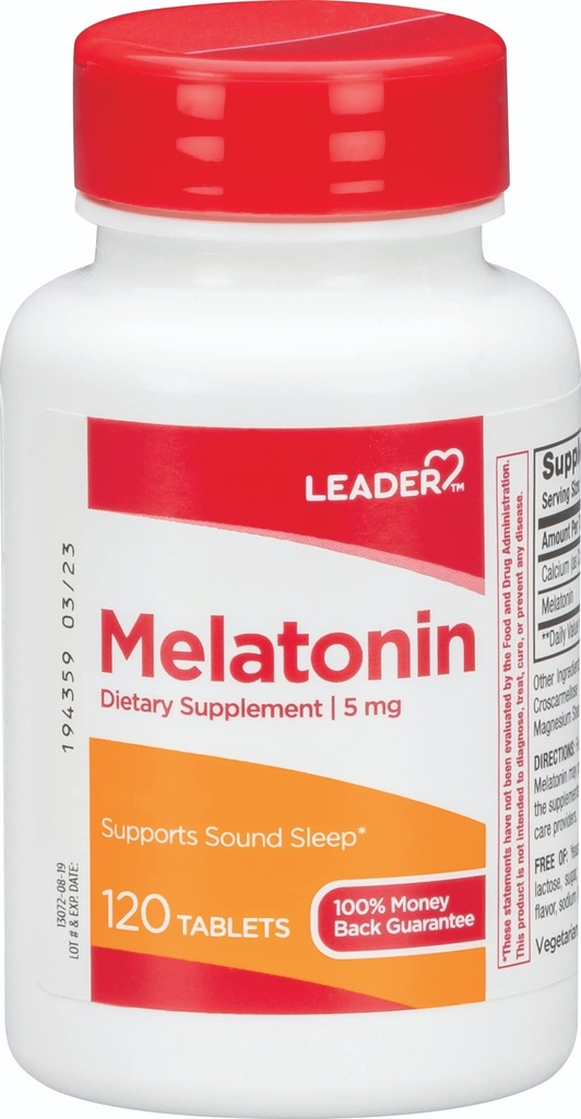 מלטונין 5MG טבליות 120 Ct. Natural Sleep Aid for Restful Nights