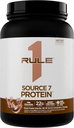 כלל 1 מקור 7 חלבון - Tennt Flavor, Velvety Smooth Texture, 22g כל עת חלבון, ו 10g באופן טבעי Occuring EAAs Per משרת מ 7 Premium מקורות (1.8 פאונדים*, שוקולד חלב)