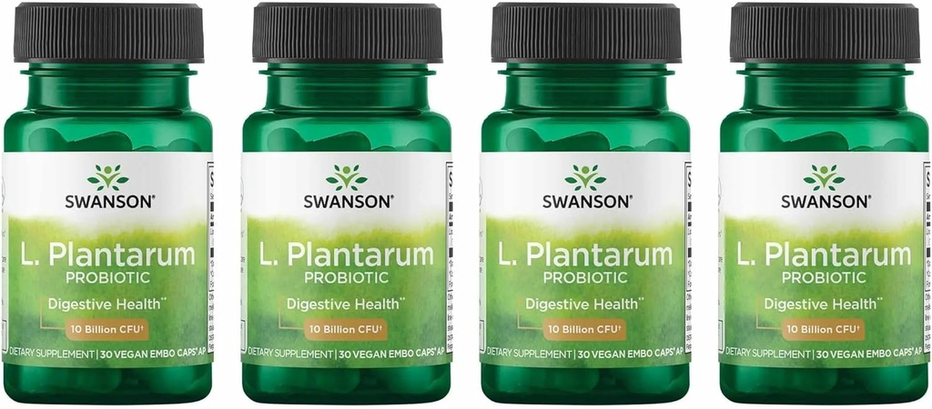Swanson L. Plantarum - תוסף Digestive לקידום מאזן העיכול של Gastro ו- Bowel סדירות - פורמולה טבעית כדי לעזור להפחית - (30 ואג'י קפסולות) 4 Pack