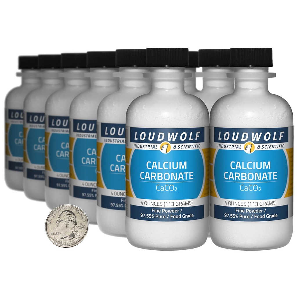 Calcium Carbonate / 3 פאונד / 12 בקבוקים / 97.55% מזון טהור כיתה / אבקת שומן