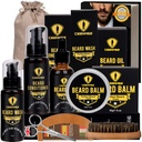 Ceenwesrated Beard Grooming Kit - Conditioner, Oil, Brush, Comb, Balm, Scissors, Storage Bag for Beard and Mustache Trimming, Perfect Men's Gift