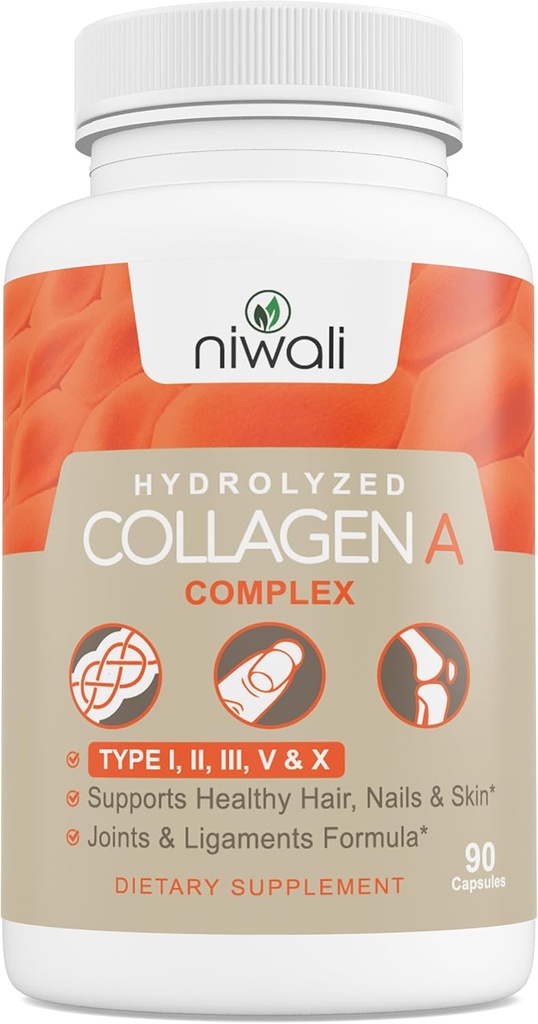 Multi Collagen Complex Supplement for Women & Men | hydrolyzed Collagen Pills - Types I, II, III, V & X