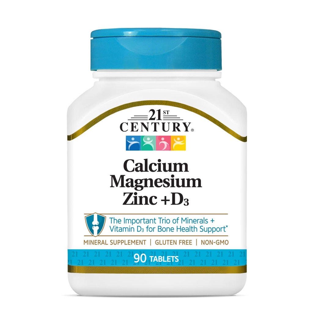 בסביבה הקרובה של 21st Century Cal Mag Zinc +D Tablets, 90 Count
