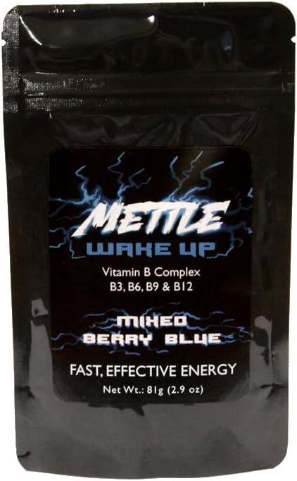 אבקת משקאות אנרגיה - 75 משרתים | סוכר חינם | 200mg Caffeine - Mettle Energy Drink (Mixed Berry Blue)