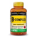 MASON NATURAL ויטמין B,Complex, 300,Day Supply Supply, for Normal Nerve Support and Energy Metabolism, 100 Softgels (Pack of 3)