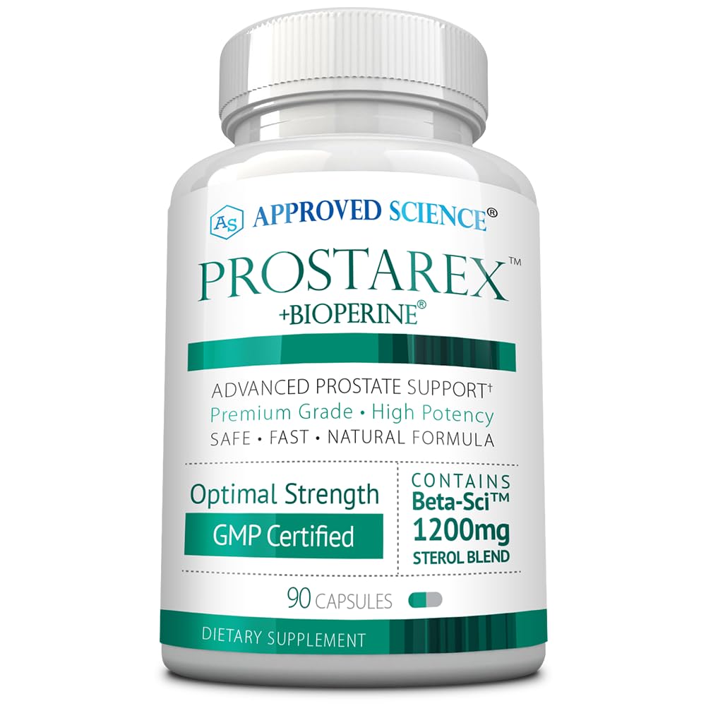 מוסמך מדע Prostarex - תוסף Prostate - Saw Palmetto, 1200mg Beta-Sitosterol, Bioperine - 90 קפסולות - 1 חודש אספקה