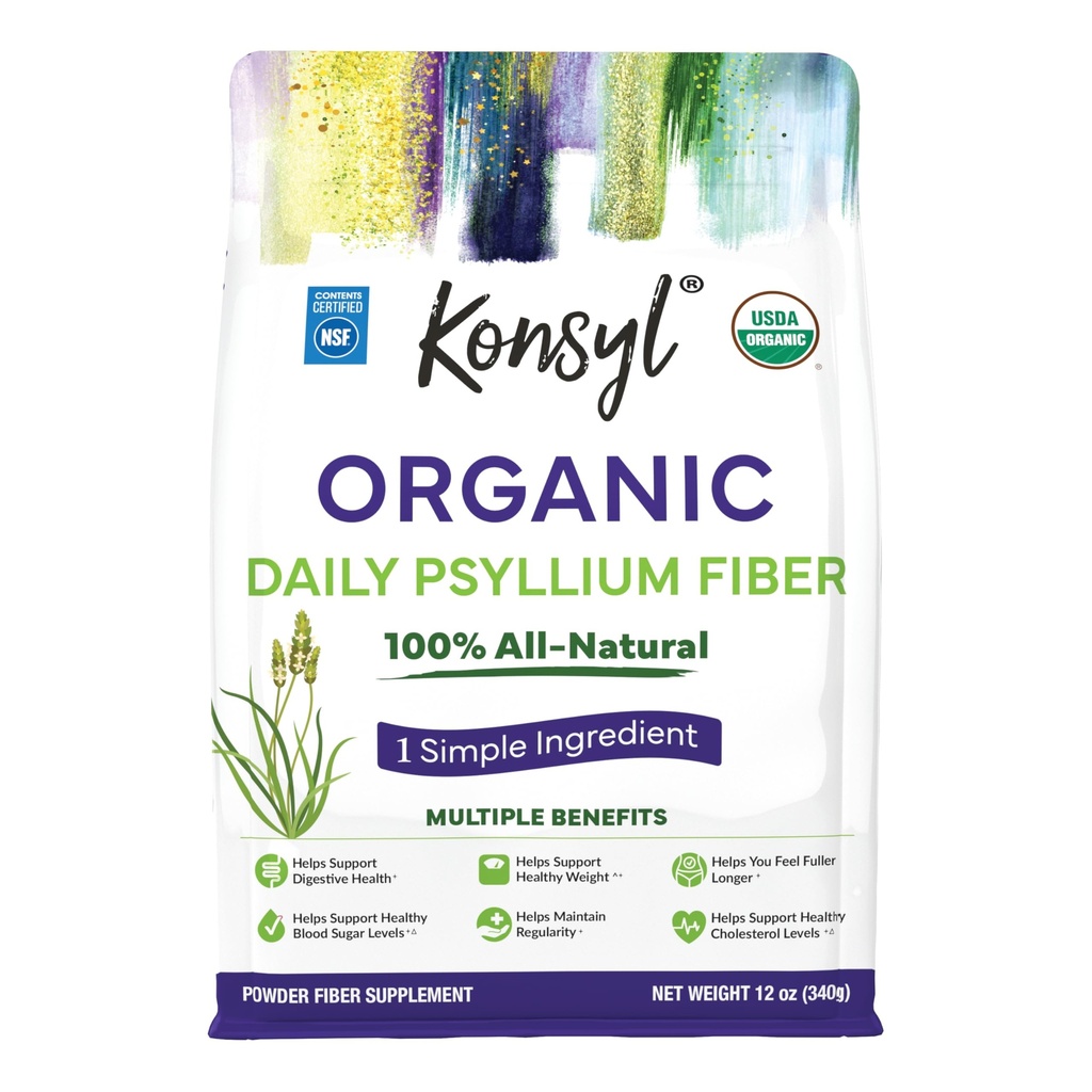 Kensyl אורגני Psyllium Husk אבקה, 5g של Plant Based Soluble סיבים לשרת - USDA אורגני, non-GMO, Gluten Free, Sugar Free, Vegan, 12 Ounce (Pack של 1)