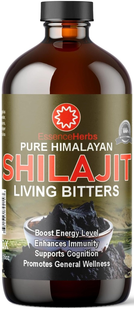Essence Herbs Shilajit bitters תוצרת Shilajit, Moringa, Black Seed, ועוד (Pack of 1)