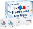200 הרוזן Lens ניקוי Wipes-Pre-Moistated באופן אינדיבידואלי Wrapped Eyeglass Wipes Optical Screen ניקויer Streak חינם יבשה