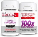 Nano Pomegranate תוסף CLINICALLY Pro (2-Month Supply Supply) תוספי המוח עם Anti Aging, Memory Pills, אומגה 5 Pomegranate תוסף, 2 בקבוקי 60ct כל אחד