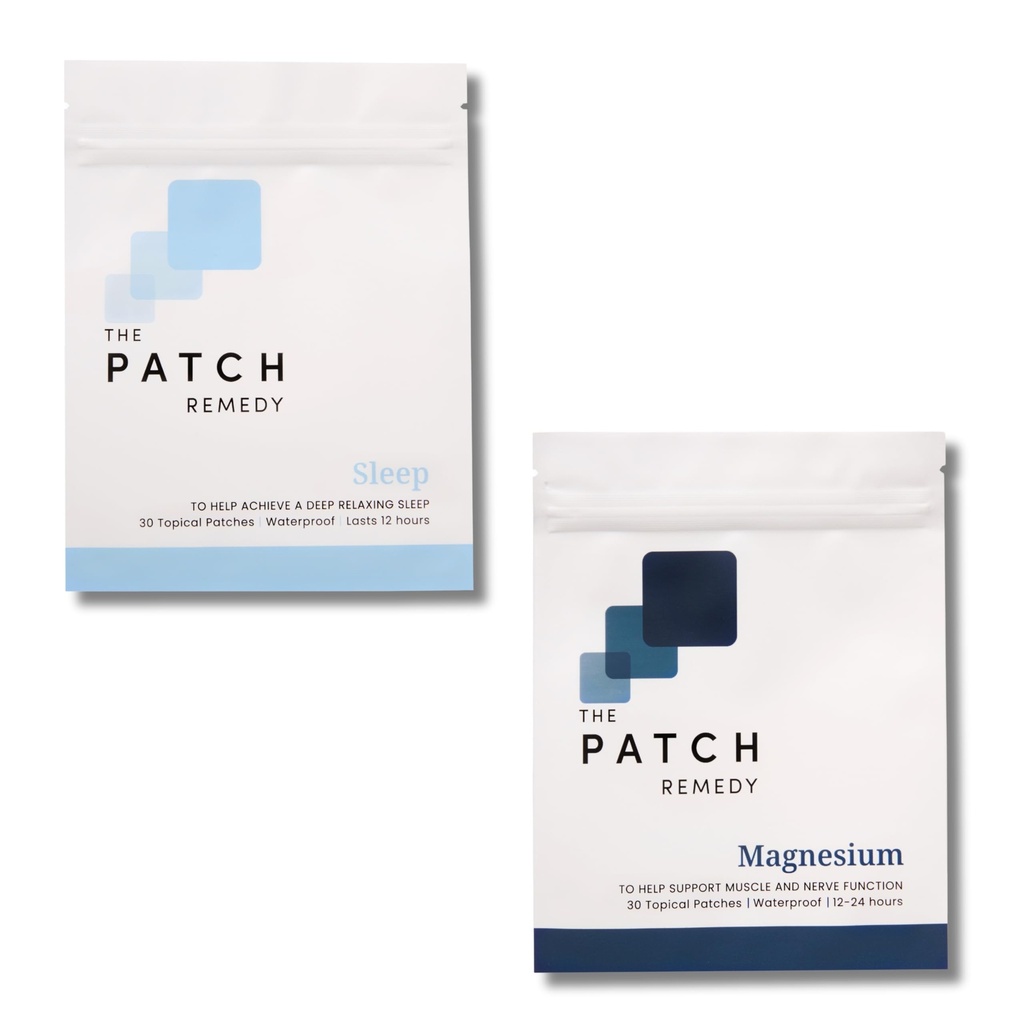 The Patch Remedy Sleep & Magnesium Bundle - (60 פטס) טבעי מלטונין-Free Sleep Patch & Magnesium Glycinate Patch Kit