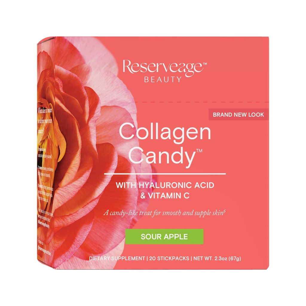 תוספי תזונה מילואים קולגן, תוסף Collagen עבור Skin Care, Hair growth growth, Collagen Booster for Nail Care, Supports Elastin Production, Paleo ו Keto, Sour Apple, 2.3 Ounces (20 משרתות)