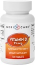 GeriCare ויטמין D 25mcg Tablets, מקדם עצמות בריאות ותמיכה חיסונית, תוספי תזונה, 100 Count (Pack of 1)