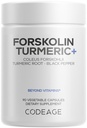 Codeage Forskolin, Pure Forskolin Coleus + אורגני Turmeric Root אבקה, 95% Curcuminoids + Bioperine Black Pepper - 20% סטנדרטי קולוס Forskohlii - Non-GMO - 90 קפסולות