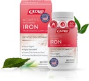 CATALO ברזל תוספת לנשים עם קוררי אורגני עלון - Gentle, High Absorption, Vegetarian-Friendly, Stomach-Easy Formula - 60 טבליות