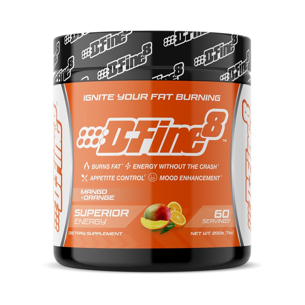 Thermogenic Pre-Workout Energy Powder & Shredding Supplement, Boost Energy Mood & Focus, Sugar Free, Contains Senactiv, Endurance, 300mg Caffeine, N-Acetyl-L-Tyrosine (Mango Orange)
