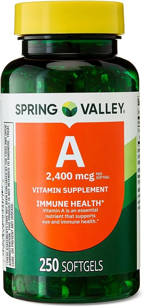 ויטמין A Softgels, 2400 mcg, 250 Count + Portable Pill Container (2 פריטים)