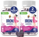 SunNY SAM Iron Gummies לילדים ומבוגרים - ויטמין ברזל עם ויטמין C, 10 מ"ג לשרת - Chewable פירות Gummy for Immune Support Red Blood Cell הפקה