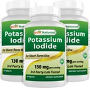 Best Naturals Potassium Iodide 130 מ"ג לכל משרת - תוסף תזונתי, 90 טבליות (3)