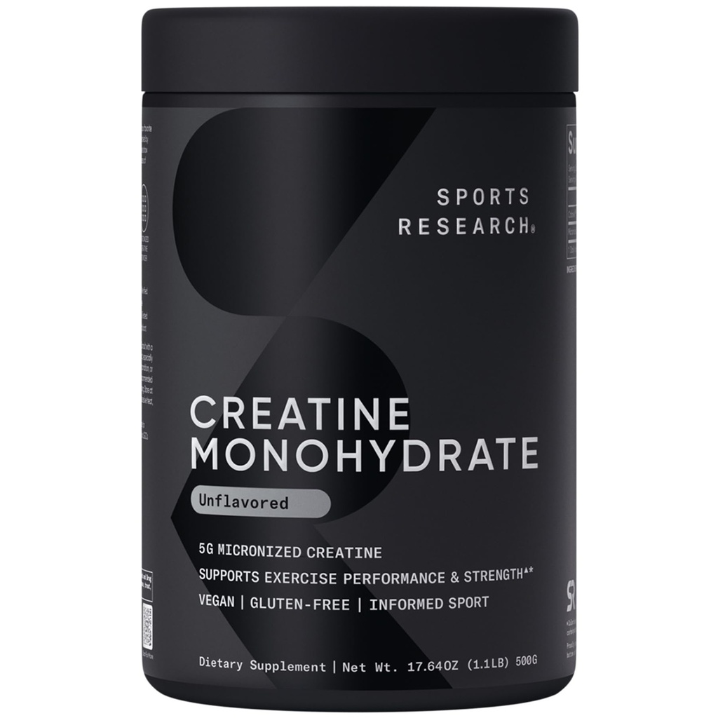 מחקר ספורט Creatine Monohydrate - קבל שריר Lean, שיפור ביצועים וכוח ותמיכה עבודה התאוששות * - 5 g מיקרוnized Creatine - 17.64 oz