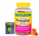 Spring Valley Adult Gummy Prenatal Multivitamin עם DHA & Folic Acid, פירות טבעיים פלאבים, 90 חניכיים + תוספי ויטמינים טובים יותר