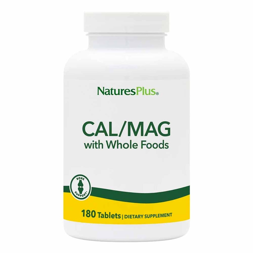 NaturesPlus Source of Life Cal / Magic מינרלים תוספת של 500 מ"ג Calcium, 250 מ"ג Magnesium, 180 טבליות צמחוניות - Whole Food Supplement, מקדם בריאות העצם - ניקוי גלוטן - 90 לשרתים