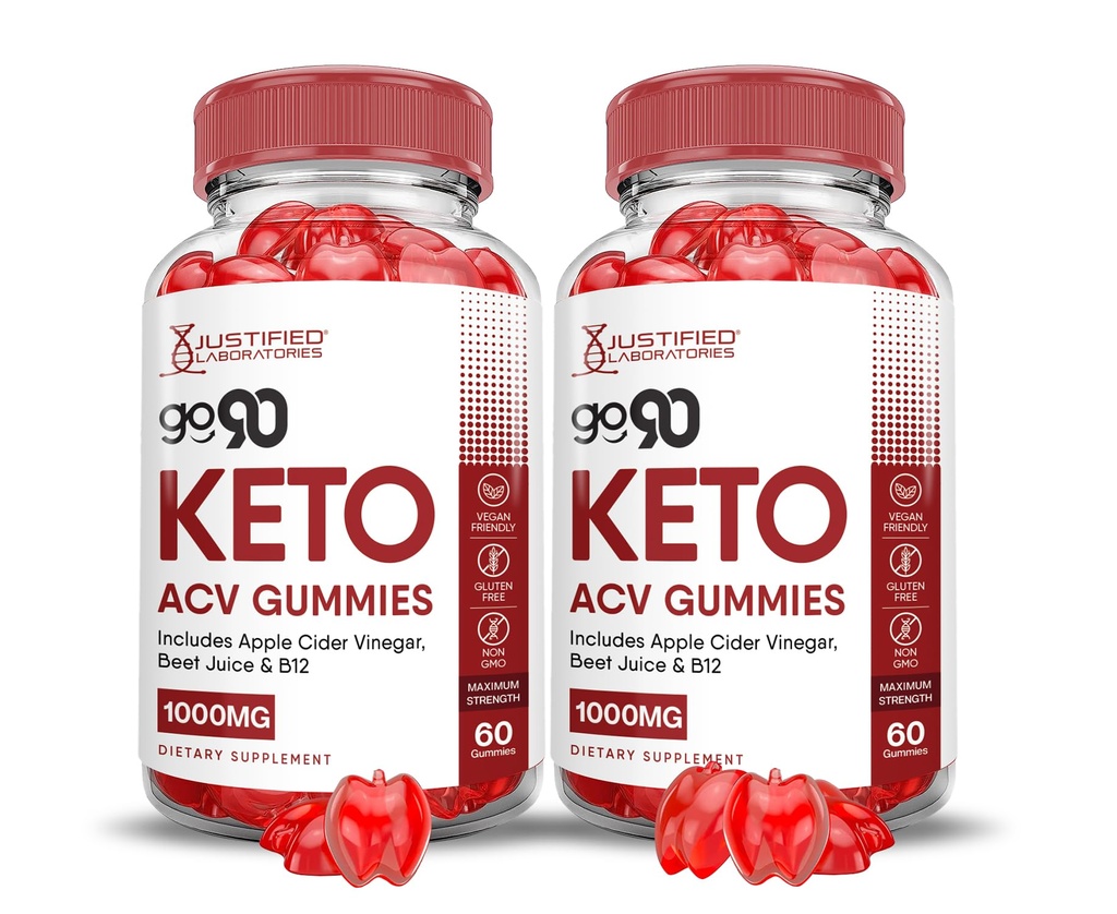 (2 Pack) Go 90 Keto ACV Gummies מתקדם פורמולה 1000MG Go90 Ketomies Apple Cider Vinegar פורמולה עם אבקת מיץ Pomegranate B12 טבעוני non GMO 120 חניכיים