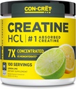 אבקת HCl של CON-CRET Creatine HCl; שריר, קוגניטיבי, אנרגיה סלולרית תמיכה | No Bloating or Cramps | USA Made & NSF Certified | Lemon Lime (100שרת)