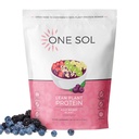 One Sol Lean Plant-מבוסס אבקת חלבון, Pea & Brown Rice, Low Carb, Vegan Friendly - Gluten, Lactose, & Soy Free - No added Sugar, non-GMO, תזונה נקייה, No Bloating (Acai Berry Blast)