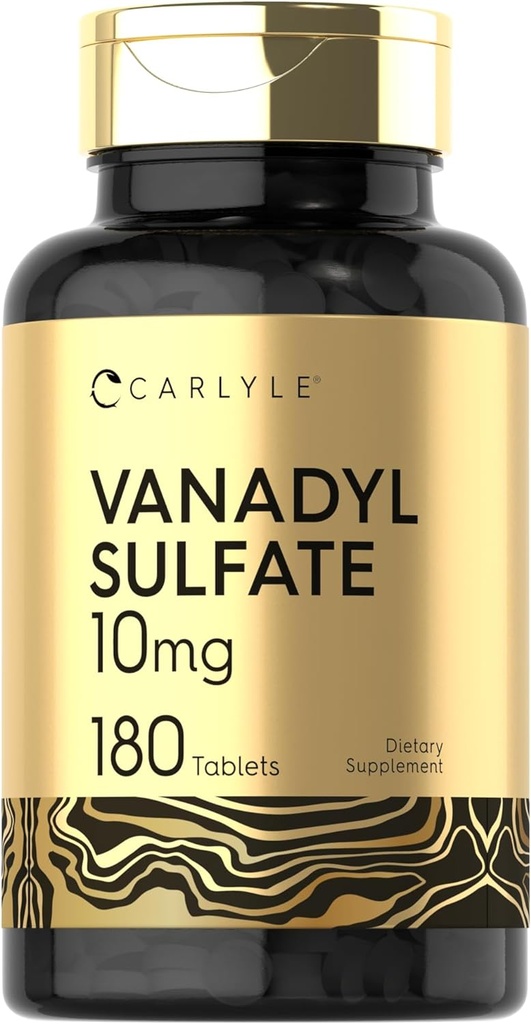 Karlyle Vanadyl Sulfate 10mg | 180 טבליות | עם Chromium Picolinate | Vegetarian, non-GMO, Gluten Free Supplement