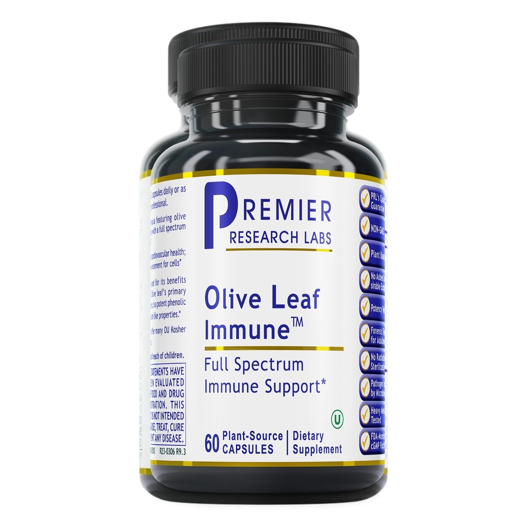 ראשי מרכז המחקר אוליבייק Leaf Immune - אוליב פלט קפסולות, גלולת העלב עם Phytonutrient Oleuropeinm, Herbal תוספת עבור Immune & Heart בריאות תמיכה - 60 קפסולות צמחוניות
