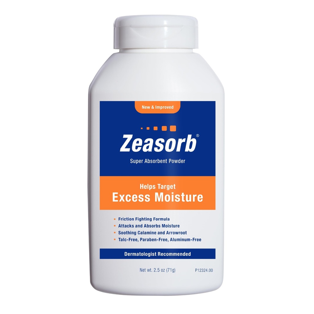 Zasorb Prevention, Super Absorbent מוגזם אבקת Moisture כדי למנוע Chafing & Itching, 2.5 Oz
