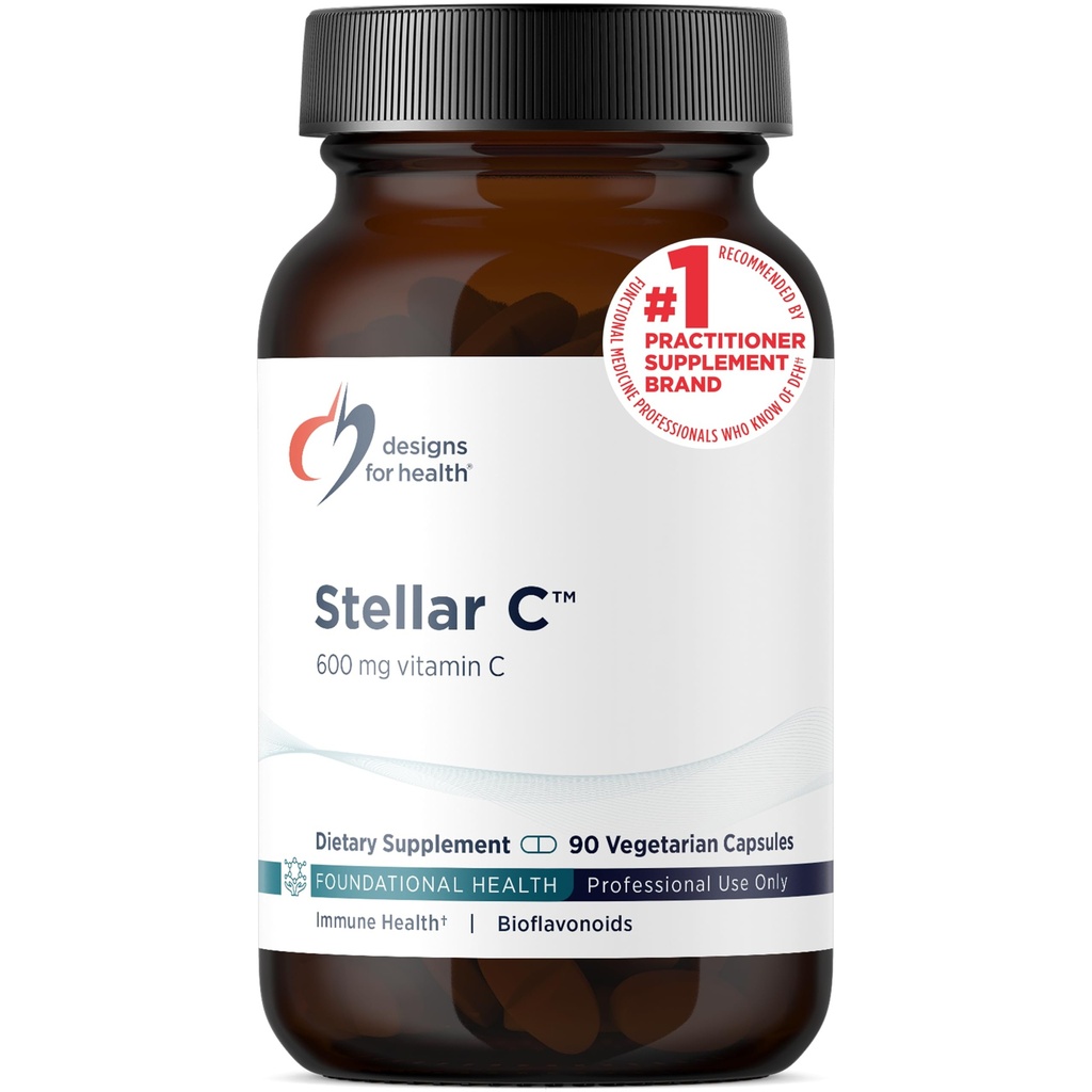 עיצובים לבריאות Stellar ויטמין C + Quercetin תוספי מזון - Citrus Bioflavonoids + Quercetin עם ויטמין C ו- Zinc עבור תמיכה מוגברת Immune ו- Optimal Absorption (90 קפסולות)
