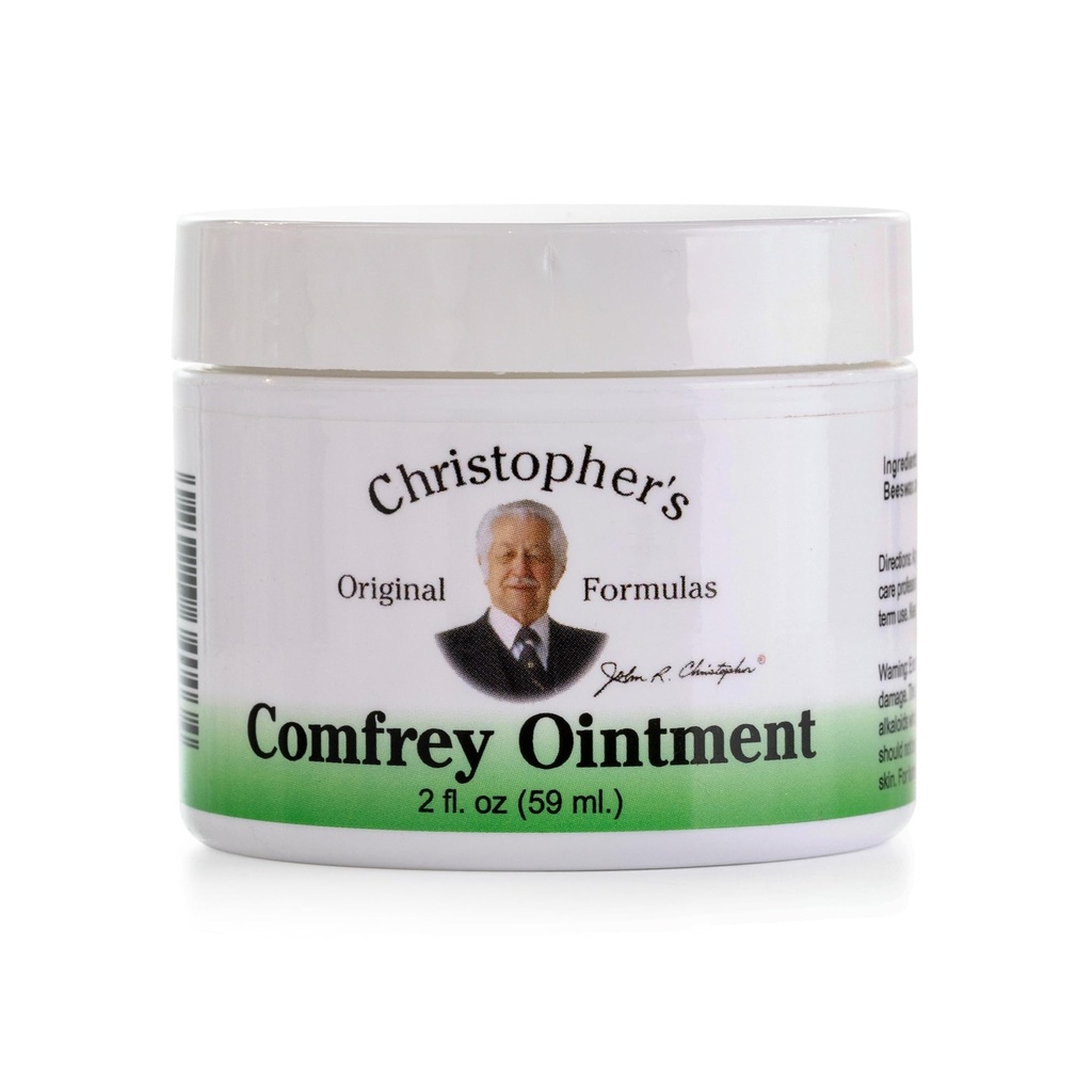 הנוסחה המקורית של כריסטופר Comfrey Ointment, 2 Ounce - Herbal Ointment with Organic Comfrey Leaf in a Natural Beeswax ובסיס שמן זית