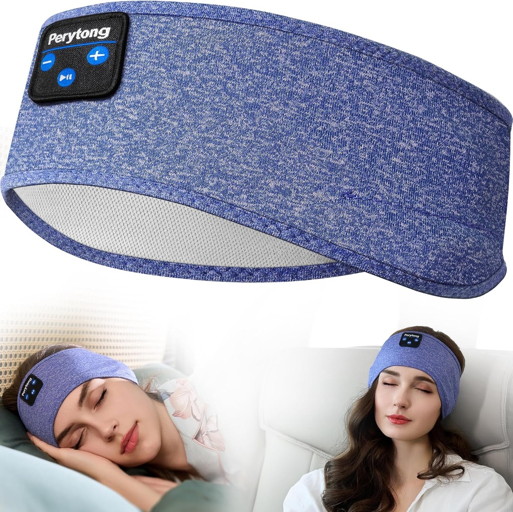 Perytong Sleep Headphones, Bluetooth Sports Headphones with Ultra-Thin HD Stereo Speakers Perfect for Sleep,Workout,Jogging,Yoga, Insomnia, Air Travel, מדיטציה