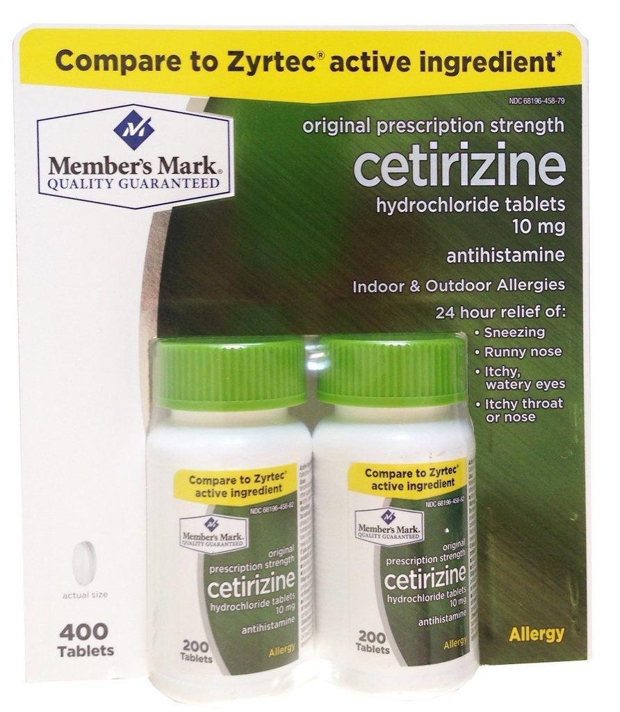 Mark's Mark's לשעבר הידוע בתור פשוט Cetirizine hydrochloride Allergy Tablet, 10 מ"ג-400 הרוזן.