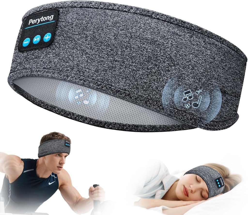 Perytong Sleep Headphones Wireless, Bluetooth Sports Headphones with Ultra-Thin HD Stereo Speakers Perfect for Sleep,Workout,Jogging,Yoga, Insomnia, Air Travel, Meditation