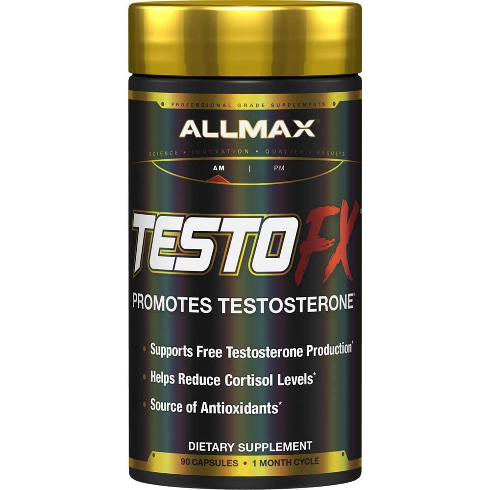 AllMAX Nutrition TESTOFX Xtreme טסטוסטרון Booster עבור גברים, Tribulus Terrestris, Ashwagandha, Tongkat Ali, תומך כוח שרירים, אנרגיה, שליטה אסטרוגנית - 90 קפסולות (30 ימים אספקה)
