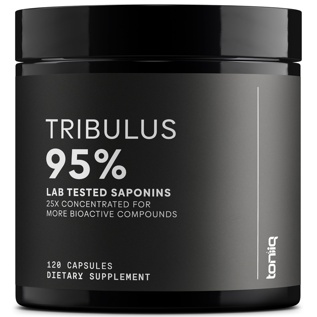Toniiq Tribulus Terrisrest for Men - Ultra High Potency 25:1 הפקה עם 95% Saponins - 1300 מ"ג Pure & Concentrated Formula - מעבדת צד שלישי נבדקה עבור Purity & Quality - 120 קפסולות