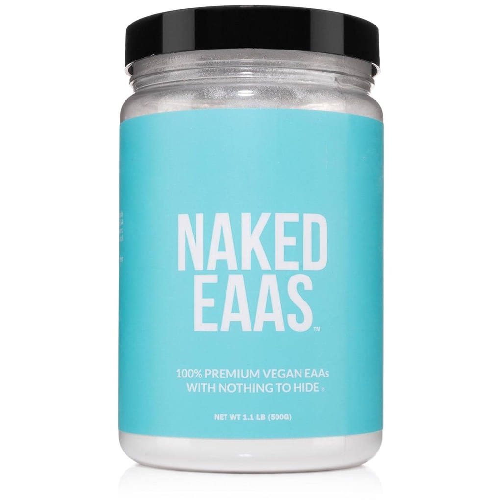 NAKED EAAs Amino Acids אבקת - 50 משרתות - טבעונית Unflavored Essential Amino Acids 500 גרמים - מיידית All Natural EAAs