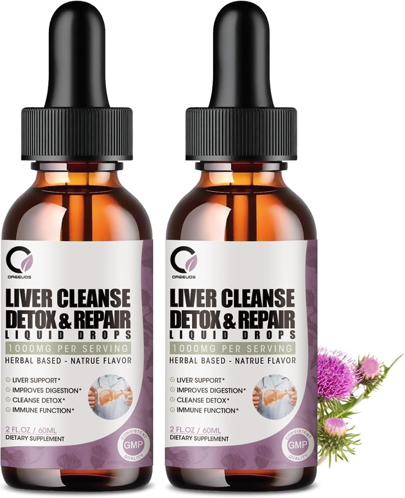 4 Fl Oz - Liver Cleanse Detox & Fix נוזל טיפות - 1000 מ"ג חלב תמצית טיפות תוספת עבור Liver ניקויse & Detox, Antioxidant, תמיכה העיכול