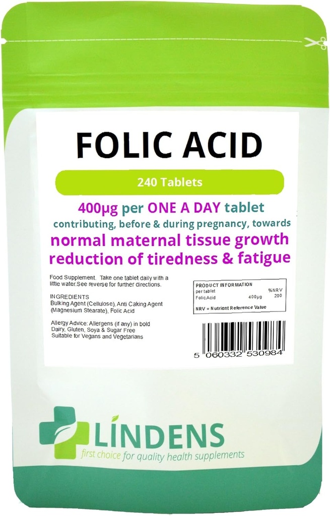 Folic Acid Tablets 3Pack Tablet 720s, 400mcg - One A Day (folacin, ויטמין B-9)