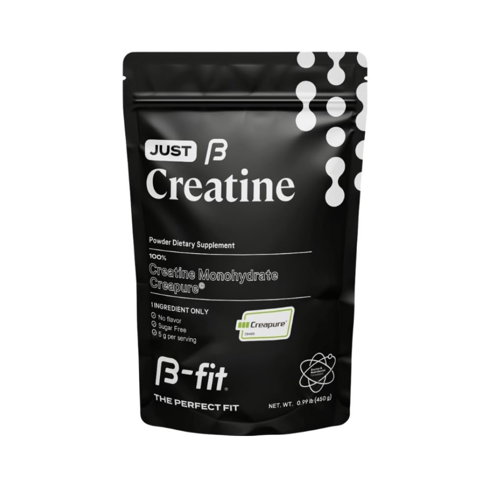 אבקת Creatine Monohydrate - Just Creatine Creapure - 90 משרתים - 450 גרם - Pre Workout Creatine עבור נשים - סוכר חינם - תוספת ללא פלאדור - 3 חודשים אספקה
