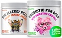 LEGITPET Allergy Relief Chews for Dogs & Immune Support with Kelp, Colostrum & Bee Pollen 120 צ'אדות רכות ופרוביוטיקה לכלבים עם Enzymes 120 Soft Chews Bundle - Made in USA