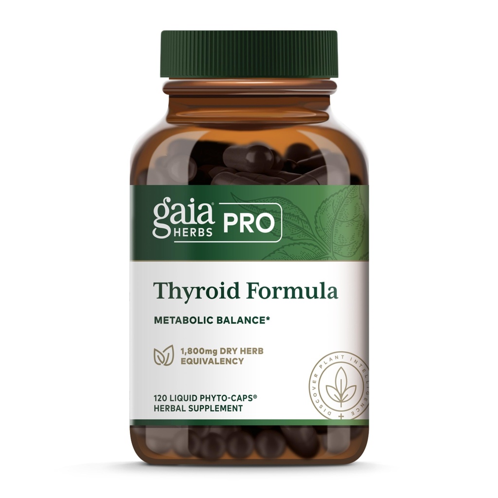 גאיה Herbs Pro Thyroid פורמולה - תומך Cardiovascular & Metabolic בריאות - עם Ashwagandha Root, Schisandra Bre, Kelp & Brown Seaweed - טבעוני & Gluten-Free - 120 פלוטו-Caps נוזלי (60 משרתים)