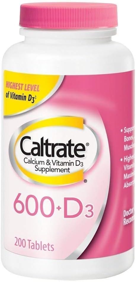 Caltrate 600+d Calcium תוספת עם טבליות ויטמין D, 200 Ea (Pack של 3)
