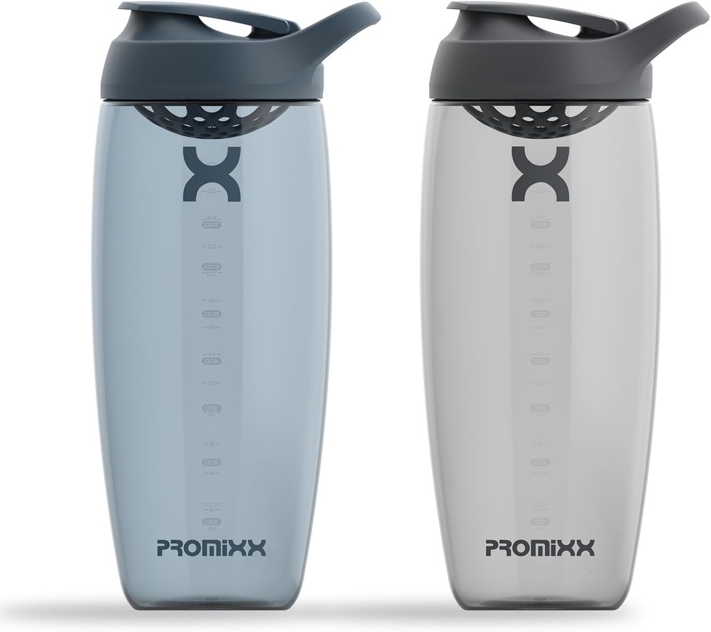 Promixx Pursuit חלבונים Shaker Bottle (32 oz) - Silent No-Ball Mixer, Leak-Proof Lid, BPA / BPS & Phthalate-Free ECOZEN - Easy-Clean Shaker Cup for Protein Shakes, Pre & Post-Workout Smoothies