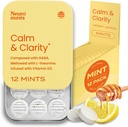 NeuroGum Calm & Clarity Mints (144 Pieces) - סוכר חינם עם L-theanine + GABA + ויטמין D3 - Nootropic Brain תוספי זיכרון - שיפורים Calm, הקלה מתח לגברים ונשים - דבש לימון לימון לימון