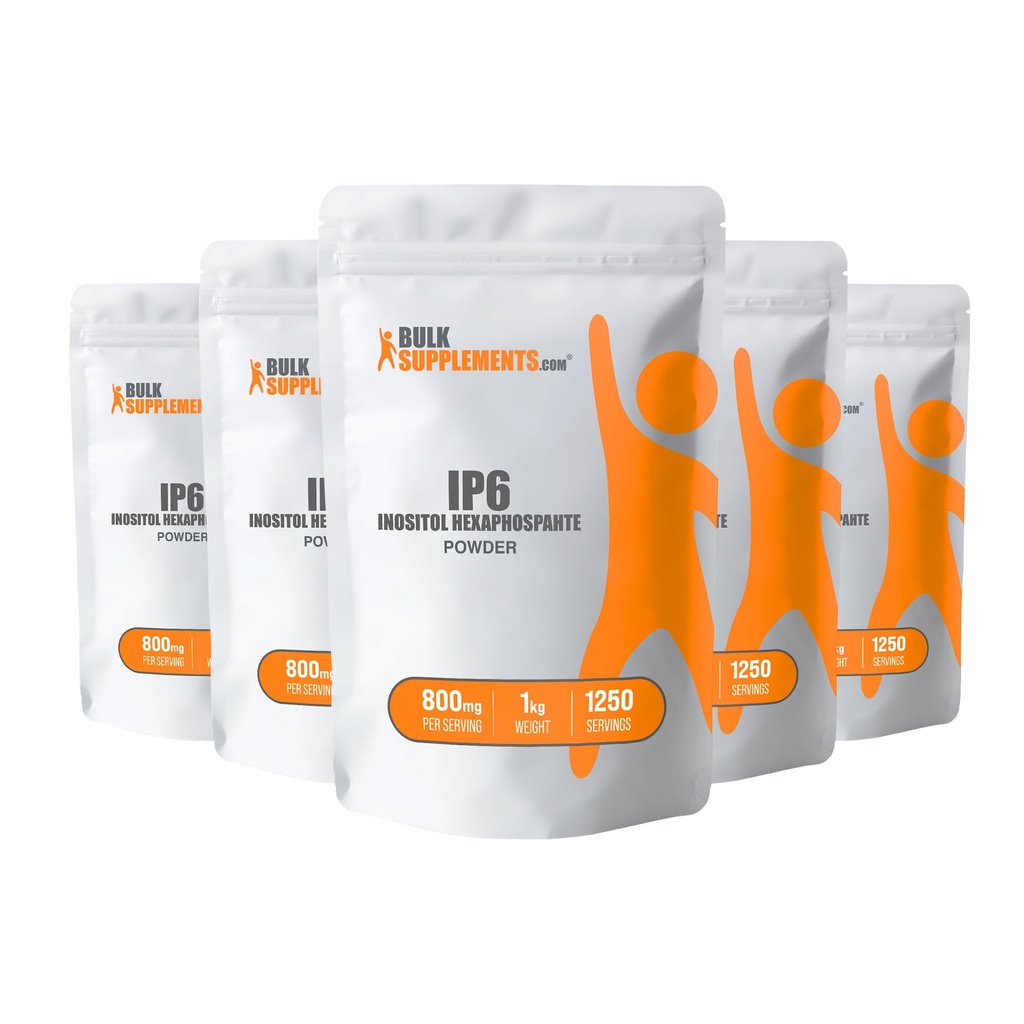 BulkSupplements.com IP6 אבקת - Inositol Hexa פוספט, תוסף IP6 - Inositol for Immune Support, Gluten Free, 800 מ"ג לשרת, 5kg (11lbs) (Pack of 5)