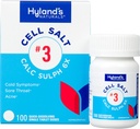 Hyland's Cell Salt No. 3 Calc Sulph 6X Tablet, Cold Relief, Natural Homeopathic Relief of Colds, Soreגרון, Acne, Quick Disshoot Tablets, 100 Count Count